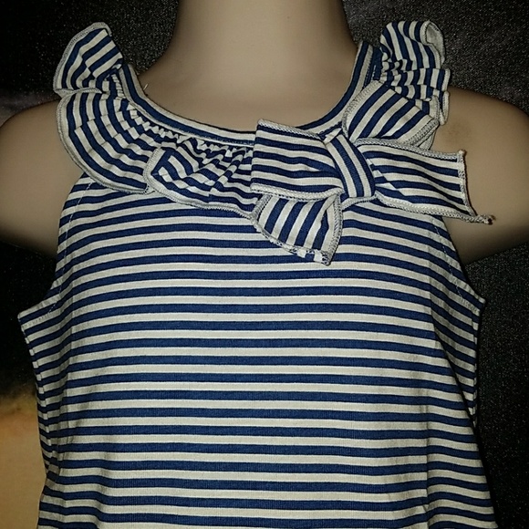 RockABilly Girl Blue Stripe Romper w Cherry Bottom - Picture 5 of 8